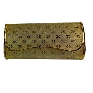 Genuine Vintage GUCCI Gold Metal GG Monogram Clutch Evening Bag Minaudière